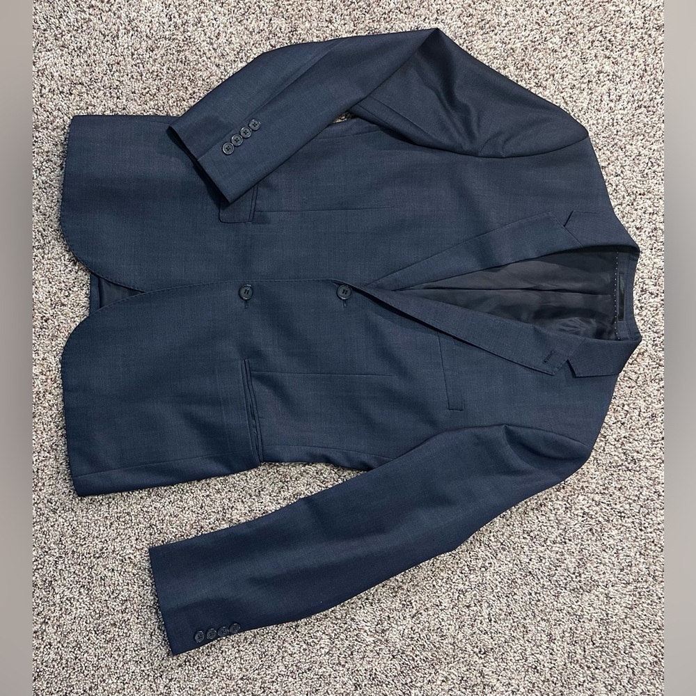 π΄οΈ Topman Grey Wool Blend Suit - Dark Blue Gray (USA 38,) π΄οΈ - Picture 14 of 15